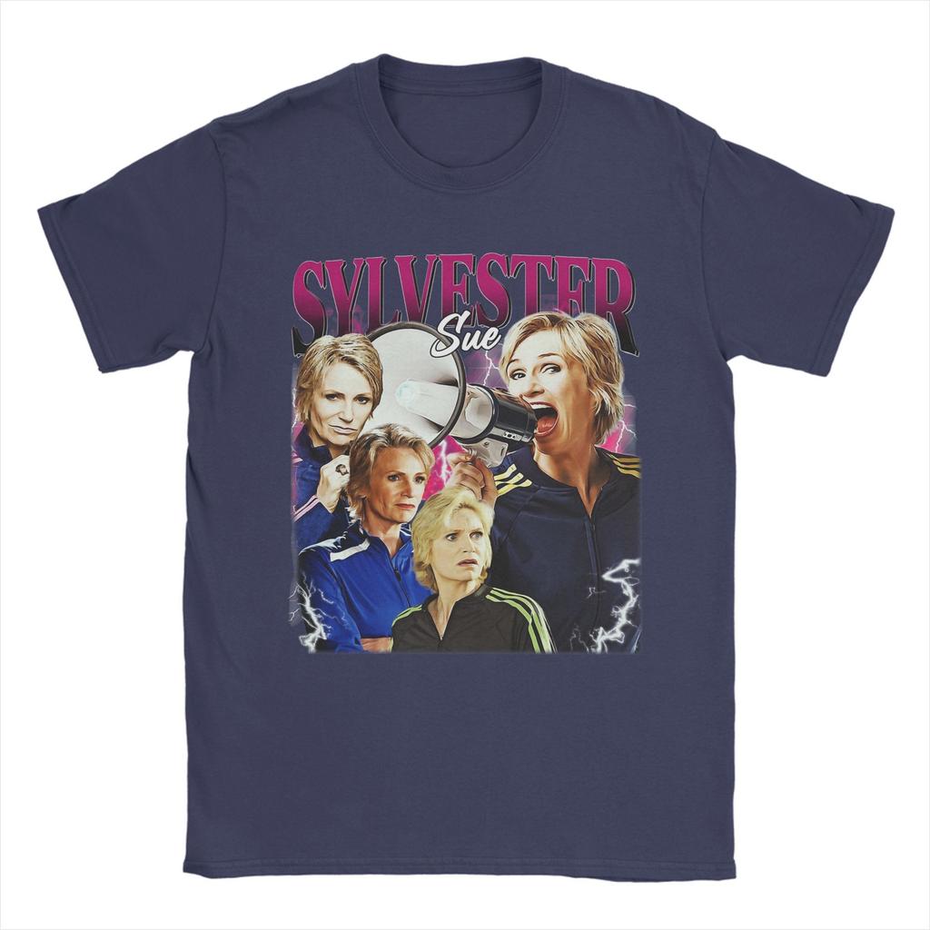 Vintage Sue Sylvester Glee T-Shirt for Men O Neck 100% Cotton T Shirt Short Sleeve Tees Graphic Printed Clothing