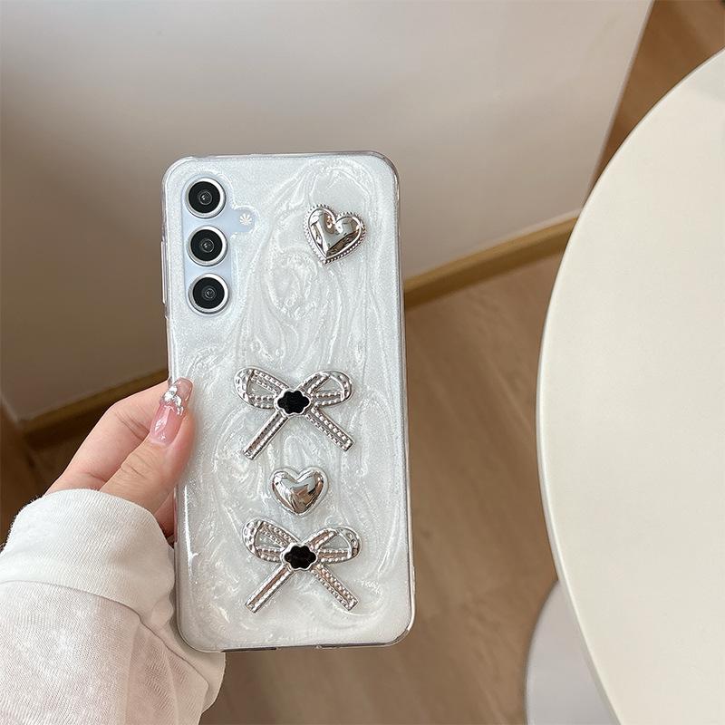 Epoxy Laser Beads A16 Mobile Phone Case For Samsung S24Plus Bow S23 Women'S S25Ultra