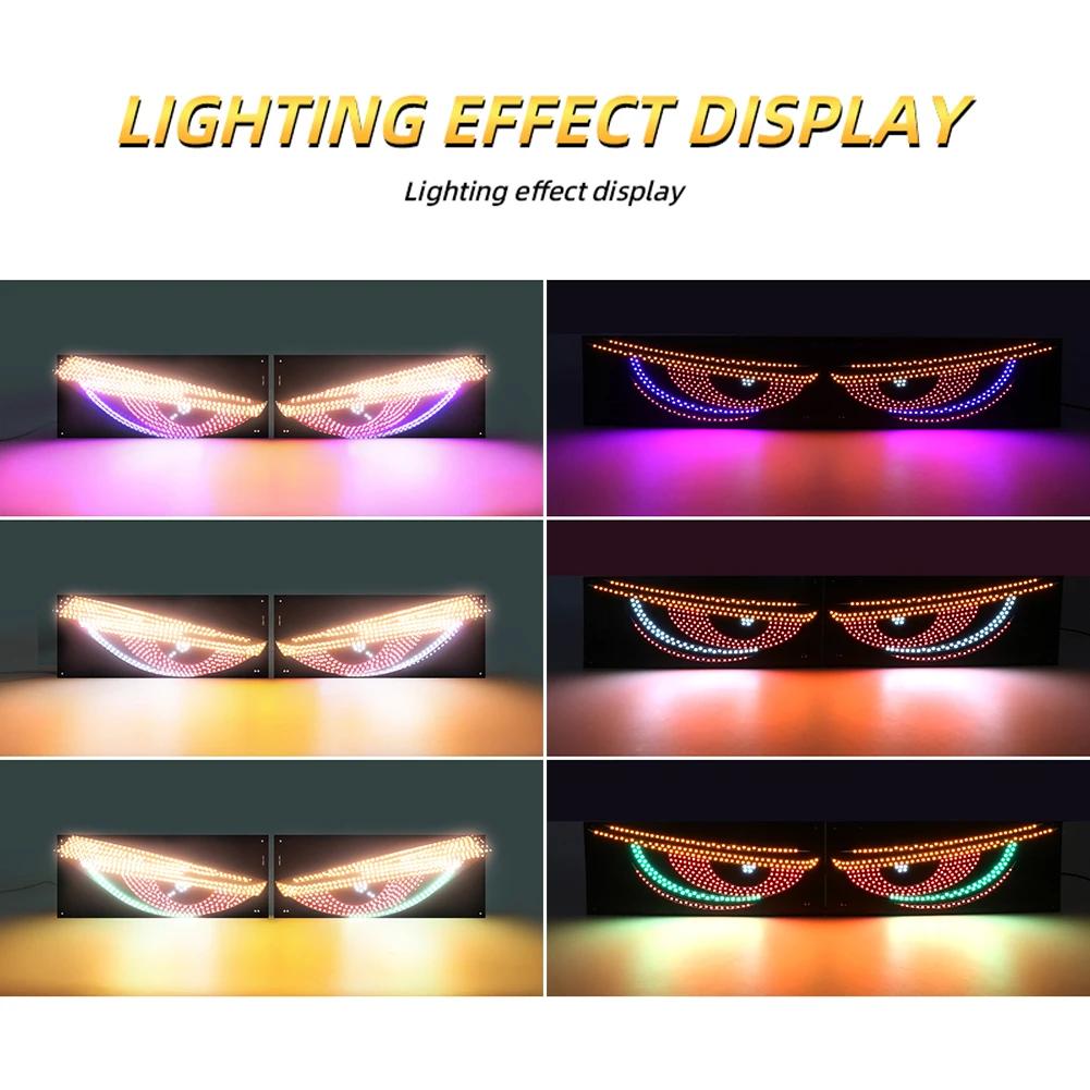 Universal LED Devil's Eye Light Car Front Rear Window Warning Light Red Devil Eye Atmosphere Light Driving Safety Lamp 2Pcs/set