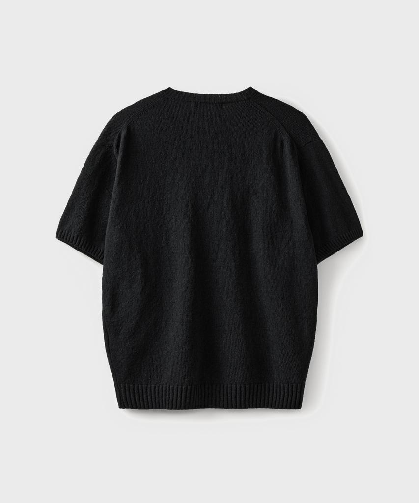 Beulaendideu Terry Boucle V-Neck Half Knit [Black]
