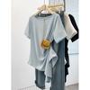 Summer 2026 Plus Size Women's Casual Round Neck Waist-Cinched Short Sleeve T-Shirt