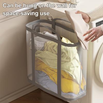 Cesto per Vestiti Sporchi Installazione a Parete Rete in Nylon ad Alta Capacità Cesto per Bucato Organizzatore per Storage in Bagno.