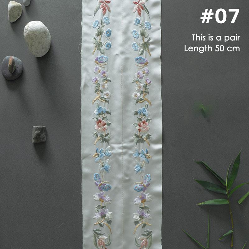 2Pcs 50cm Chinese Embroidery Lace Trim Webbing Ribbon For DIY Hanfu Cheongsam Lapel Collar Sleeve Edge Garment Decor Accessories