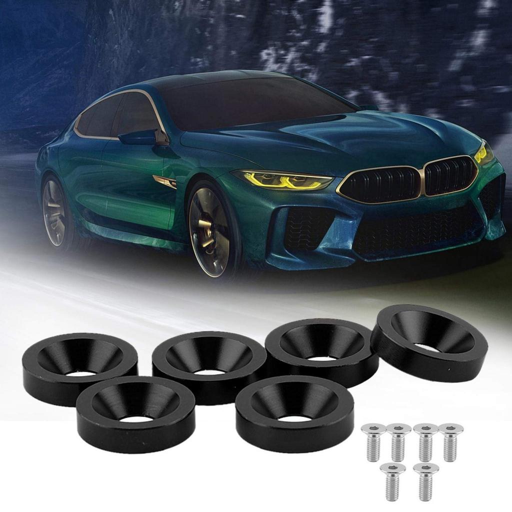 Bolt, M8 Fender Washer-Qiilu6pcs Car Bike Fender Bumper License Plate Frame Engine Cover Washer/Bolt Kit (Black)