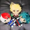 Anime MHA Figure Izuku Midoriya Katsuki Bakugou Shoto Todoroki Plush Toys Soft Plush Keychain Doll Cute Sofa Pillow Pendant Gift
