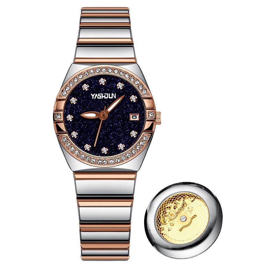 Women s Luxe Rhinestone Starry Sky Quartz Watch - High-End Waterproof Fashion