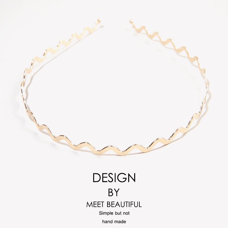 Semplici Cerchietti Metallici Dorati a Onda Eleganti Cerchietti a Onda Moda Donna Cerchio per Capelli Accessori per Acconciature