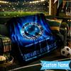 Custom Name Cruzeiro Fc Stars Shine Flannel Blanket, Use for Birthday/Holiday Gift, Soft Blanket for Sofa/Bed/Camping/Office, Home Decor