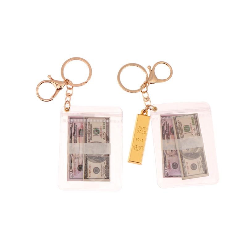 Creative Simulation Banknote Keychain Mini Money Bag Keychain Car Key Holder Us Dollars/Korean Won Collection Gifts