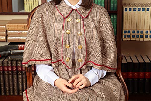 Clearstone Halloween Girly Sherlock Cosplay Costume, Brown, Women's