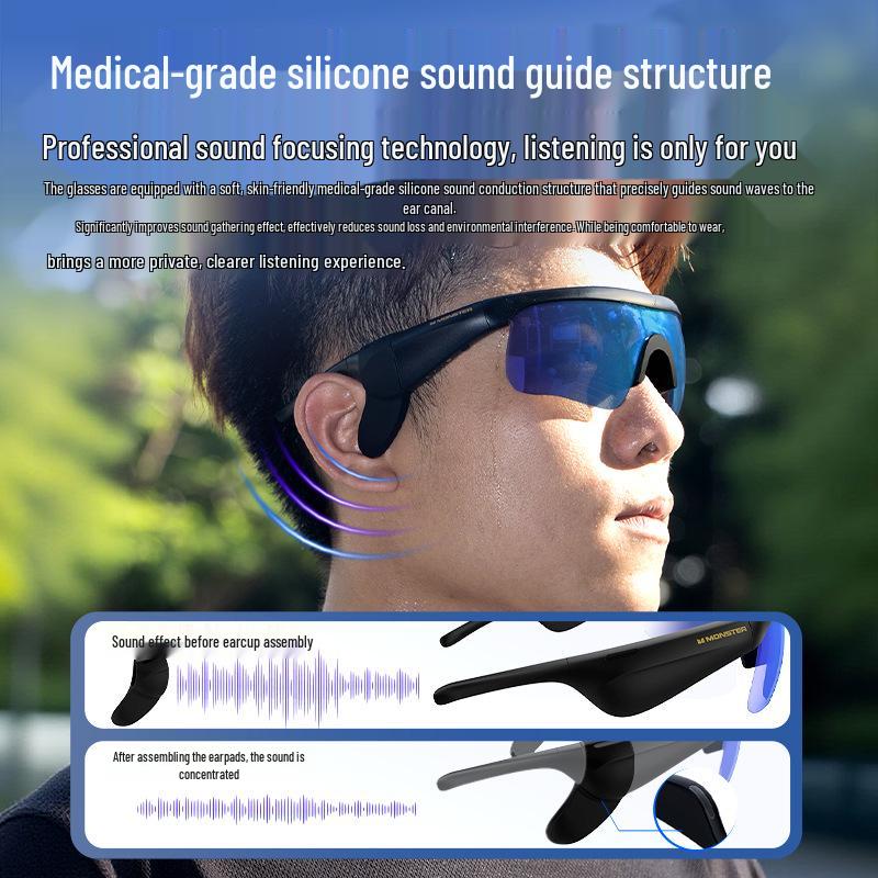 Monster Cycling Bluetooth Smart Audio Sunglasses AGS1 Earphones for Outdoor Sports and Running