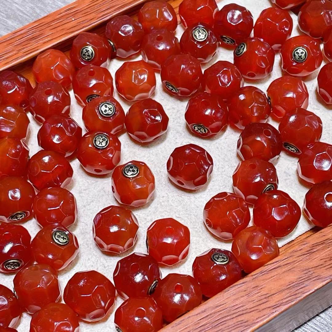 Natural Agate Hungry Spirit Faceless Loose Beads 10Mm Wenwan Bodhi Waist Beads Diy With Pearl Snow Bar Glass