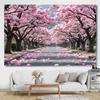 2D plane 1 piece of cherry blossom pink flower tree background made of polyester material