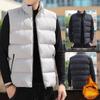 Down Jacket Men's Solid Color Vest Winter Jacket Fashionable Loose Versatile Thickened Warm Vest Couples Going Out Large Size