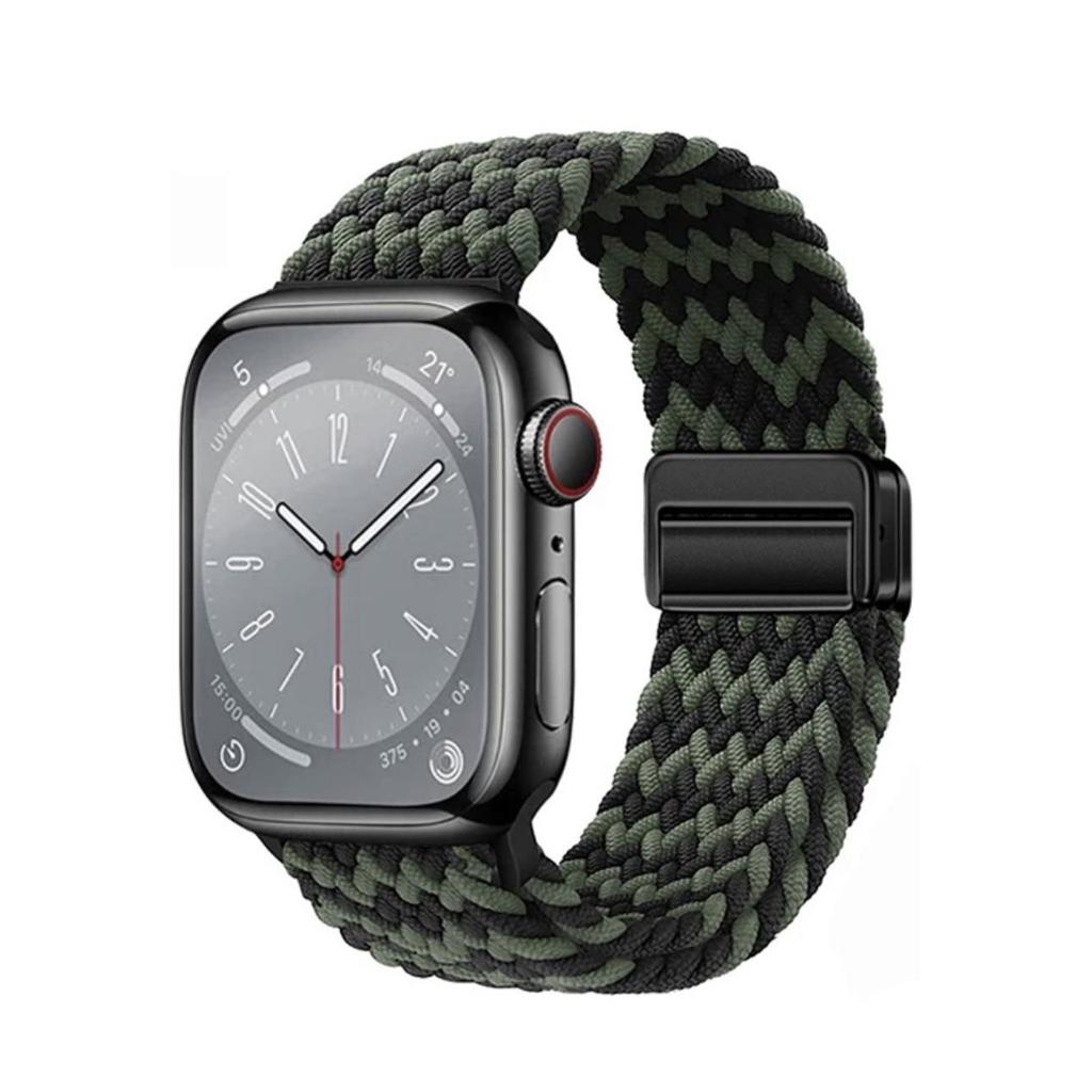 Magnetic Buckle Nylon Watch Strap for Apple Watch Series 5-10 Smartwatches