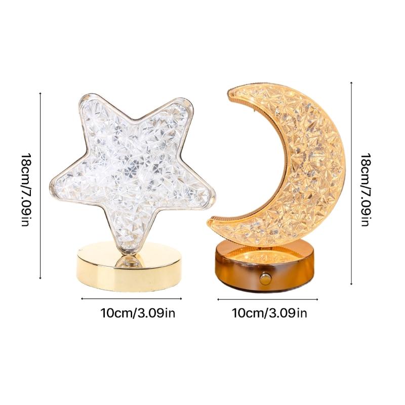 Bedroom Crystal Touch Dimming NightLight Girl Room Home Decorations Aesthetics USB Table 3D Moon Lamp