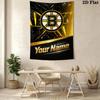 Name Custom Boston Bruins Logo Wall Tapestry Aesthetic Wall Hanging Printed Fabric Blanket Decorative Tapestries for Bedroom Living Room Home Decor