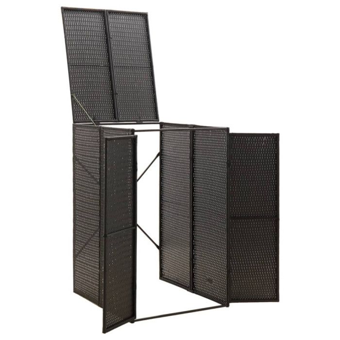 VidaXL Bin Shelter Black 70x80x117 Cm Woven Resin 319860