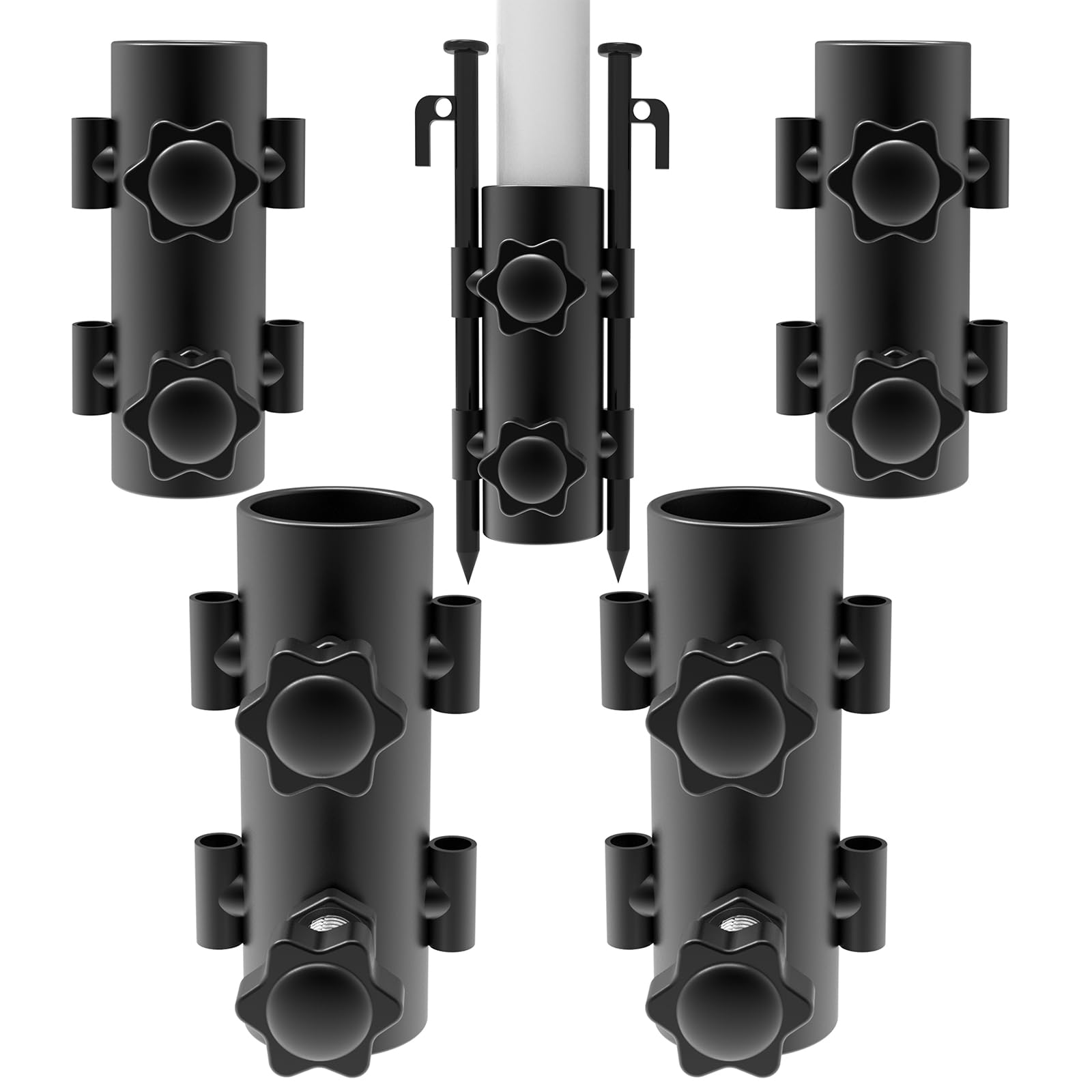 

Tent Pole Mounting Holder, Tarp Pole Mounting Peg Support for Tent Setup, Camping, Mountaineering, and More (4)