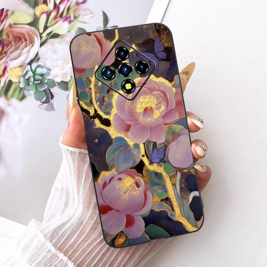 For Infinix Zero 8 Case X687 Stylish Flowers Butterfly Painted Cover Soft Slim Phone Case For Infinix Zero 8i Zero8 i X687B Bags
