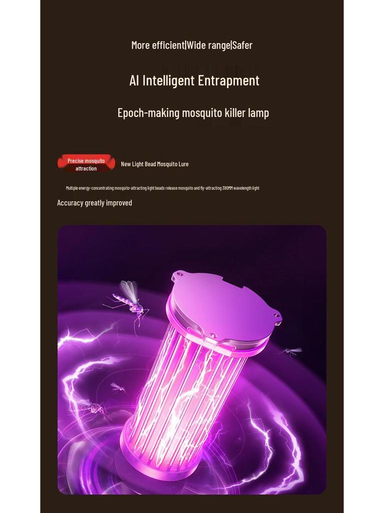 Outdoor USB Electric Mosquito Killer Lamp - Portable Shock Trap for Home & Dorms
