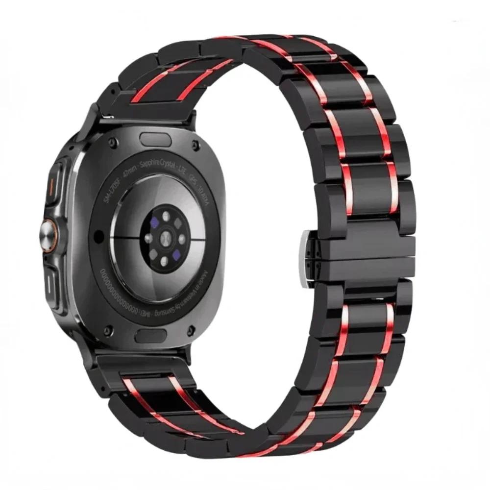 Keramický řemínek pro Samsung Galaxy Watch 8 Classic 46mm/Ultra 2025 47mm Náramek pro Galaxy Watch 8 44mm 40mm Kovový náramek