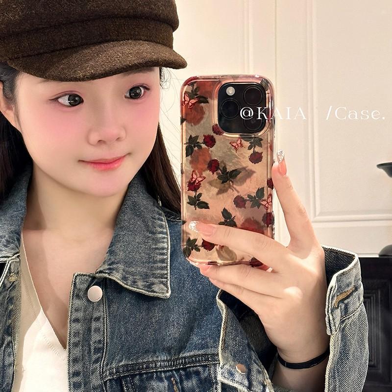 

Роза подходит для iPhone16promax Чехол для мобильного телефона Apple 15 Glacier Pattern 14pro Fresh Floral 13 iPhone 16 Pro Max