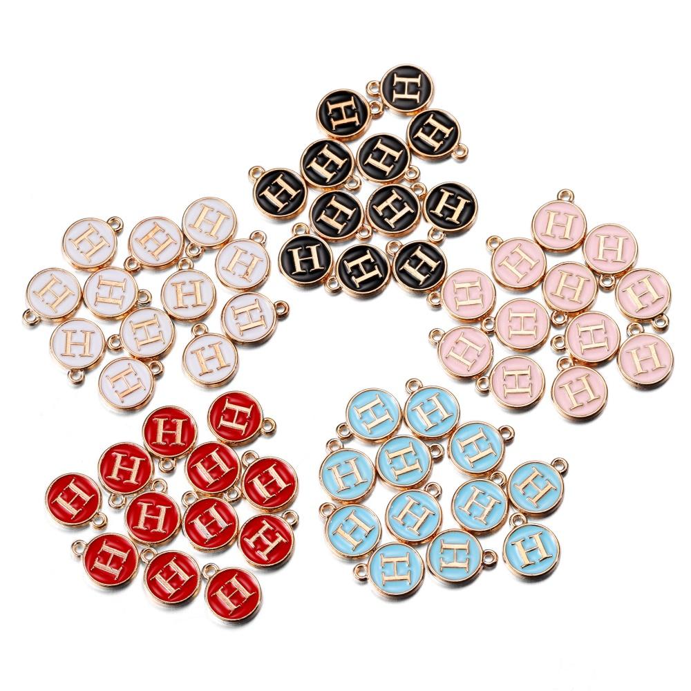 20Pcs 12*15mm A-Z Letter Charms Enamel Charms Alphabet Initial Letter Handmade Pendant for DIY Bracelet Necklace Jewelry Making