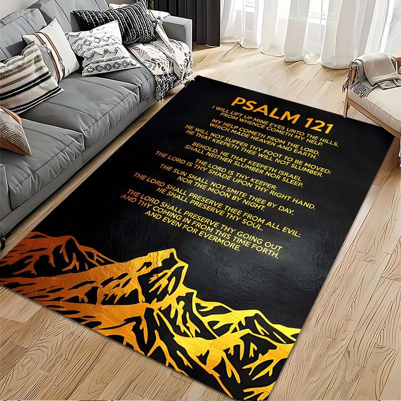 Psalm 121 Verse Text Carpet Suitable As a Non-slip Mat for the Living Room or Bedroom Sofa