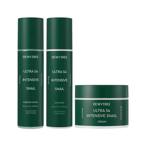 DEWYTREE Ultra S4 Intensive Snail Cream 80ml + Water 150ml + Emulsion 150ml Set