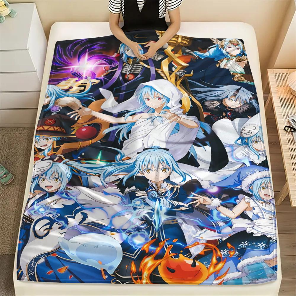 

1PC Reincarnated Slime Print Flannel Blanket, High quality Comfortable for All Seasons, Home Decor, Warmth and Comfort, Perfect for Christmas Gifts194 80cm x 120cm