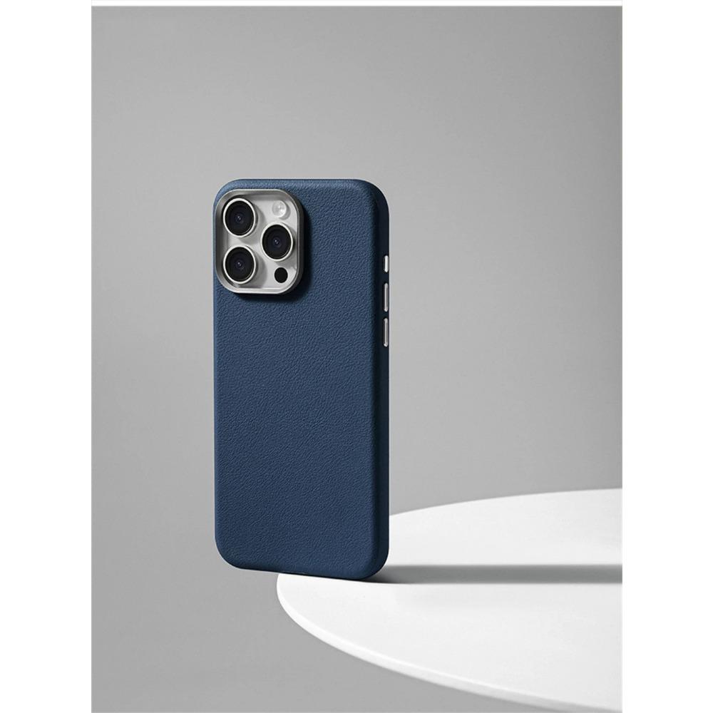 Luxusní business PU kožené pouzdro Magsafe pro IPhone 16 Pro Max 15 14 Lehké Tenké S pocitem kůže Jednobarevné Magnetické Bezdrátové nabíjení Nárazuvzdorný Ochranný kryt