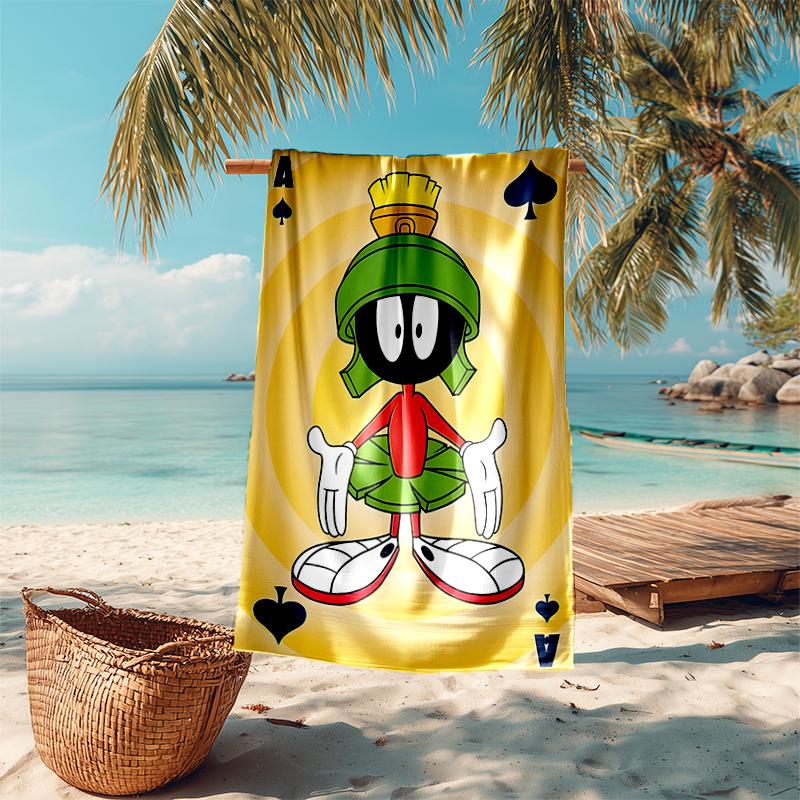 Beach Towel with Marvin the Martian1 Pattern - soft,absorbent,machine washable Lightweight&Modern,swimming,Travel Essentials