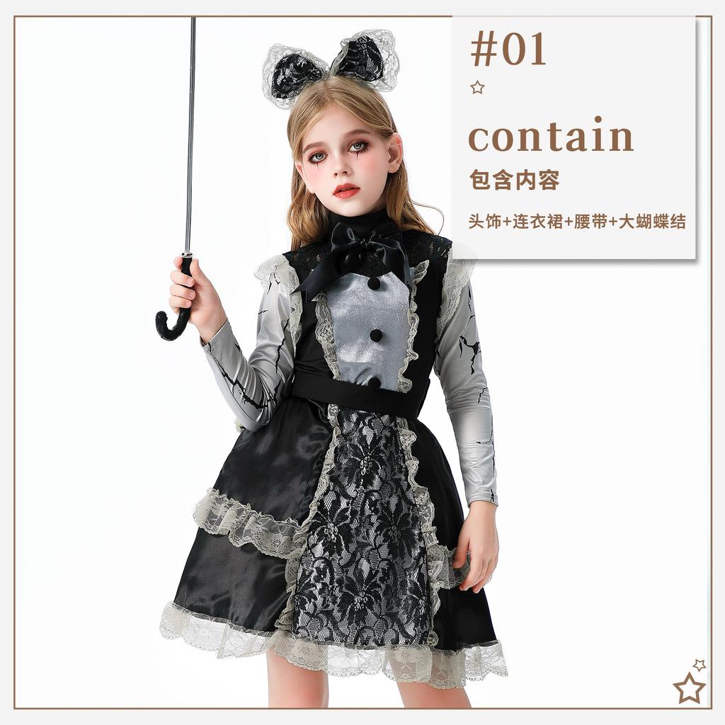 Costumi per bambini di Halloween Vestito Lolita, clown, bambina, vampiro, carnevale, strega del bosco, costume da spettacolo