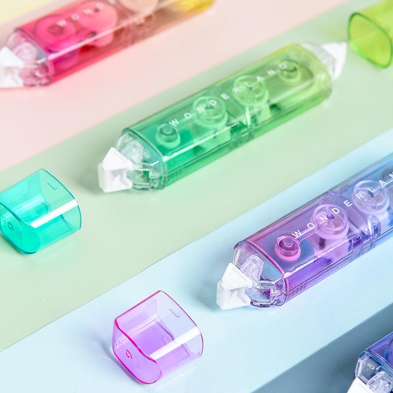 1pcs Gradual Color Correction Tape & Glue Tape Rainbow Design 2 In 1 Dual-side Correcting & Adhesive F7414