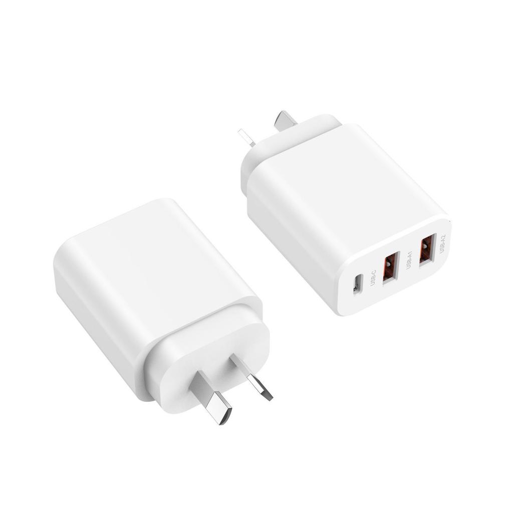 30W SAA Certified PD Multi-Port Charger: 2USB + Type-C