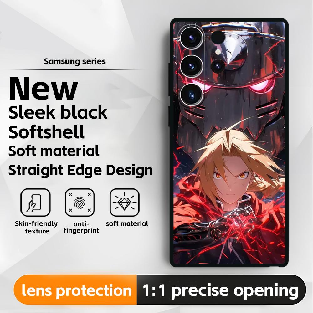 Fullmetal Alchemist Anime Hot Phone Case For Samsung Galaxy S25 S24 S23 S22 S21 S20 Plus Ultra Note20 Soft Black