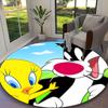 1pc Tweety Sylvester Rug, Comfortable Printed Home Round Carpet, Cozy Office Chair Rug