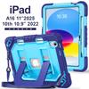 Kids Students protective cover For iPad 11th Gen A16 10th 10.9" Stand Case cover with shoulder strap and pen slot
