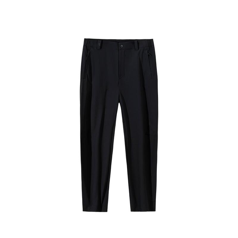 

Anta Outdoor Series Solid Color Mid Waist Comfortable Breathable Versatile Straight Leg Knitted Sports Pants Men bottoms Basic-Black 152520519-1