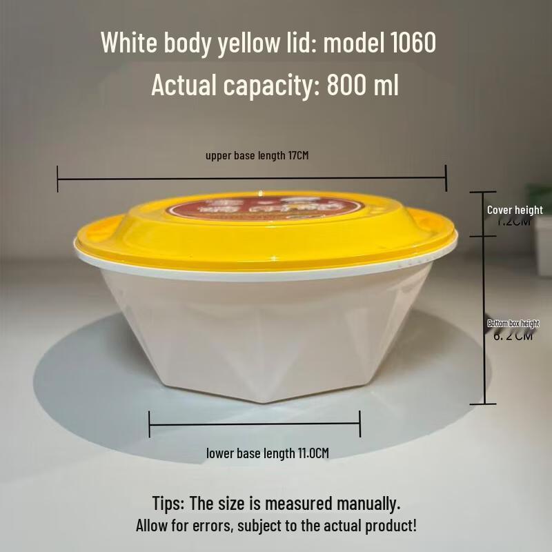 HANDUNYOU Locking Thickened Disposable Food Containers, Diamond Bowl