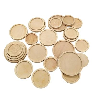 25-40mm Blank Wood Base Serving Pendant Tray, Wooden Pendants Mini Tray Bezel for Earring Making Supplies, DIY Craft Project