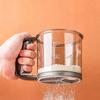 Semi-automatic Cup Flour Sieve Kitchen Baking Supplies Double Layer Plastic Mesh Flour Sifter Handheld 40 Mesh