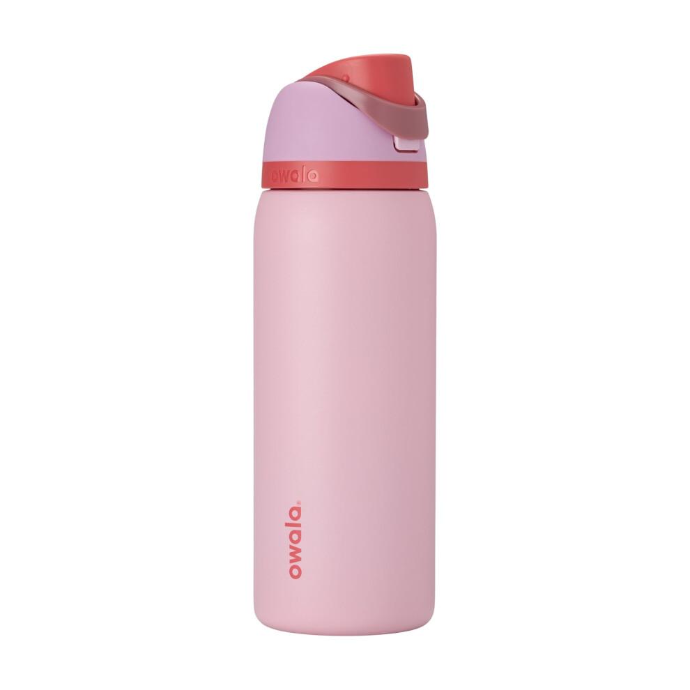 Owala FreeSip Isolierte Edelstahl-Wasserflasche mit Strohhalm für Sport und Reisen BPA-freie Sport-Wasserflasche 32 oz Rosa Angel Food Cake