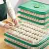 3/4 Layer Frozen Dumpling Storage Box Large Capacity Fresh-keeping Food Storage Container with Lid Plastic Wonton Storage Box
