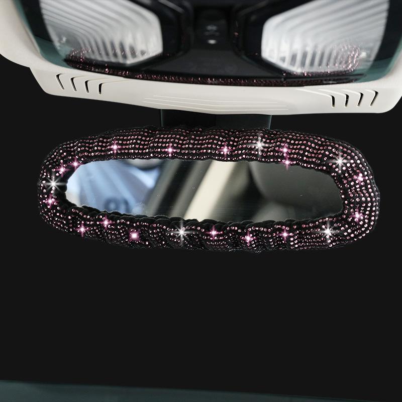 Hot Diamond Full Diamond Car Rearview Mirror Cover, Diamond-encrusted Car Rearview Mirror Interior Cover