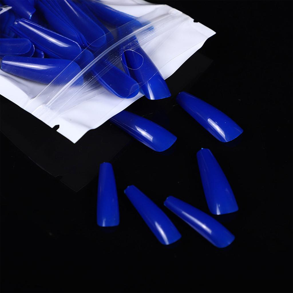 100Pcs Long Ballets Nail Wearable Fake Nails Press on Square for Head Full Cover False Nails Detachable Finished Fingern