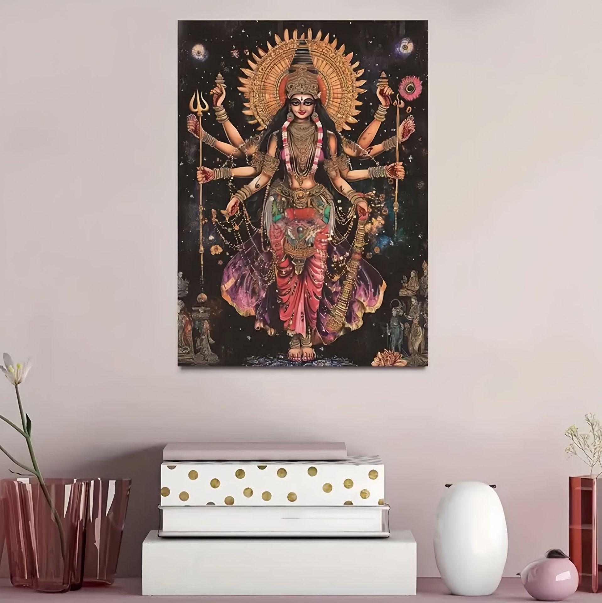 Thangka Living Room Art: Oil Canvas Decorative Painting with Pine Frame 10x15