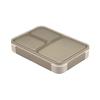 CB JAPAN Foodman Bento Box, Slim, Upright Storage, 600ml, Antibacterial, Gray Beige, Leak-Resistant, Double Sealing, Secured with 4-Point Locking, DSK