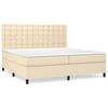 3142126 vidaXL Lit à sommier tapissier avec matelas Crème 200x200 cm Tissu